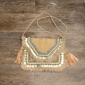 Large boho snap front handbag/large clutch